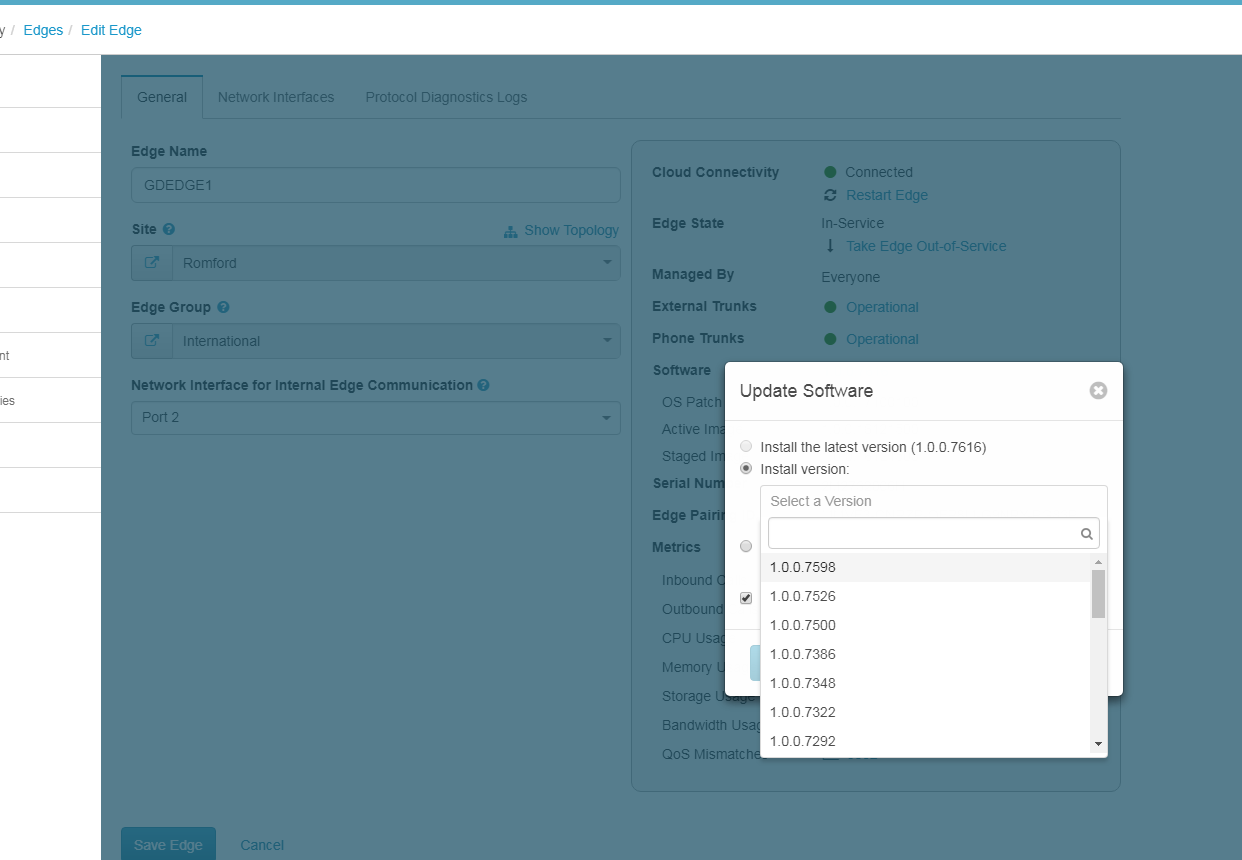 Edge Previous Ver options